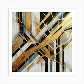 Abstract Gold Painting Art Print