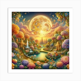 Moonlight Garden Art Print