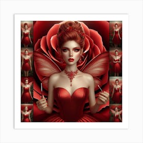 Red Fairy Art Print