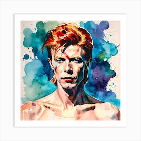 David Bowie Watercolor Painting Art Print