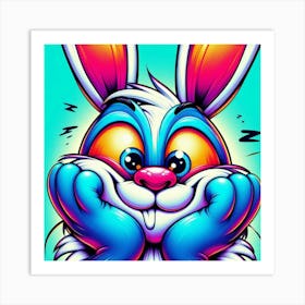 Psychedelic Bunny Art Print