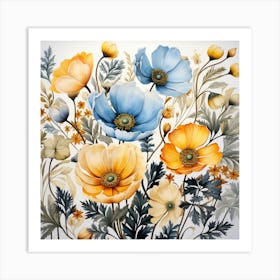 Watercolor Poppies Art Print