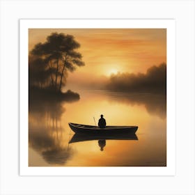 Man In A Boat Art Print