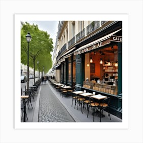 Callecita De Cafe En Francia Art Print