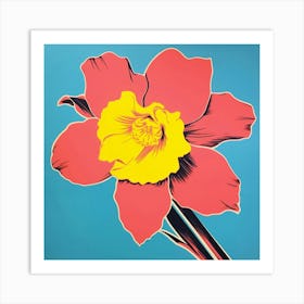 Daffodil 2 Pop Art Illustration Square Art Print