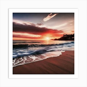 Sunset On The Beach 942 Art Print