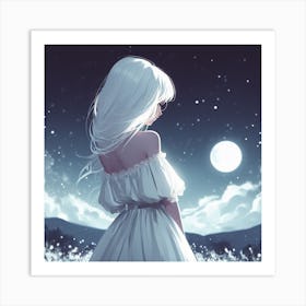 Moonlight Girl Art Print