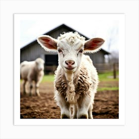 Baby Lamb On A Farm 1 Art Print