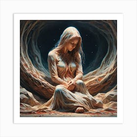 Woman In A Tree Art Print