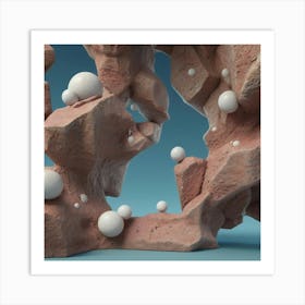 Rock Formation With Spheres Art Print