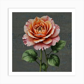 Orange Rose 1 Art Print