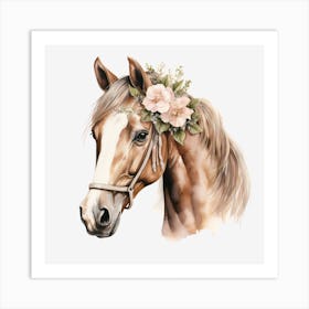 Horse With Flowers 5 Art Print