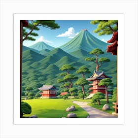 Japanese landscape 7 Art Print