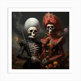 Skeleton Couple 1 Art Print