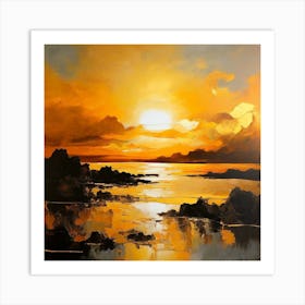 Sunset Over The Sea 1 Art Print