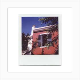 Polaroid Menorca Spain House Window Blue Sky Holiday Art Print