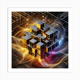 Abstract Cubes 1 Art Print