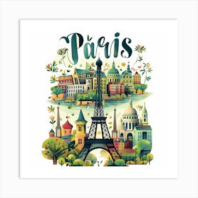 Paris PostCard Artwork Art Print