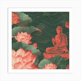 Vesak Banner Texture With Serene Buddhist Imager 1718395584 2 Art Print