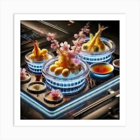 A Futuristic Dish Called Sakura Tempura Platter, Art Print