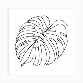Large Monstera leaf Picasso style 1 Art Print