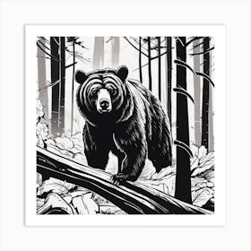 Bear In The Woods 2 Art Print