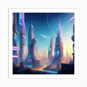 Futuristic City 1 Art Print