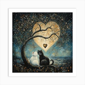 Dreamy Surrealist Cat Poster