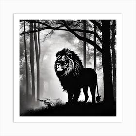 Lion In The Forest 13 Art Print