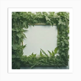 Frame With Leaves Art Print