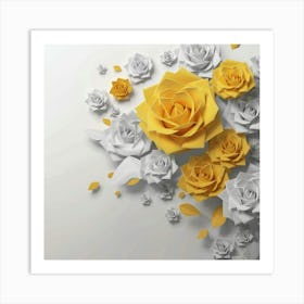 Spring flowers on a bright white wall, 7 Art Print