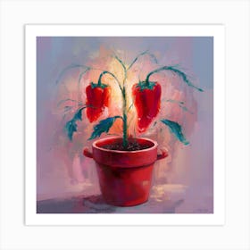 Peppers In A Pot Art Print