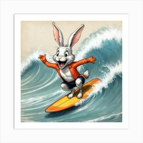 Bunny Surfboard 6 Art Print