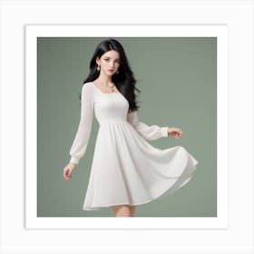 White Dress Art Print