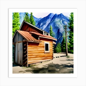 Cabin In The Mountains Art Print