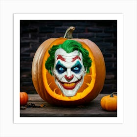 Joker Pumpkin Carving 12 Art Print