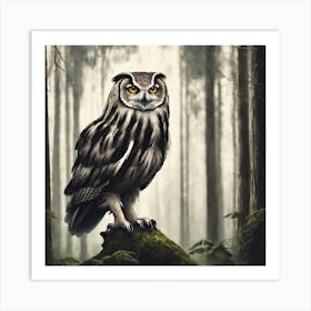 Owl In The Forest 2 Art Print