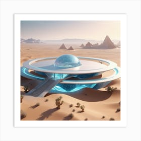 Futuristic House In The Desert Art Print