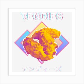 Vaporwave Tendies Chicken Tenders Japanese Kanji Art Print