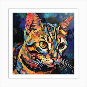 Kisha2849 Bengal Cat Colorful Picasso Style Full Page No Negati Aa1959d8 E512 4797 9f6f C22aff66c410 Art Print