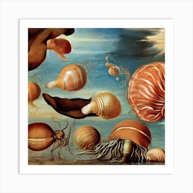 Amber Flying Jelly 5 Art Print