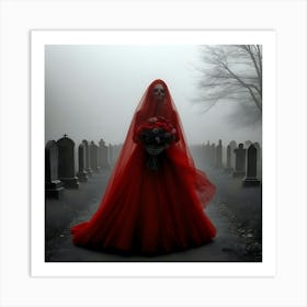 Woman In A Red Dress 2 Art Print