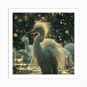 White Egret Art Print