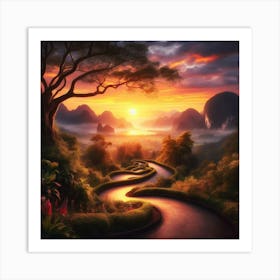 Chinese Landscape Painting Art Print