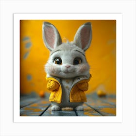 Bunny In Yellow Jacket Art Print