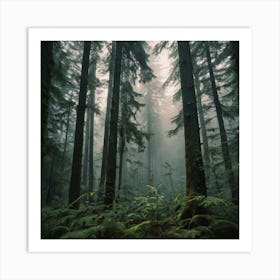 Fog In The Forest Art Print