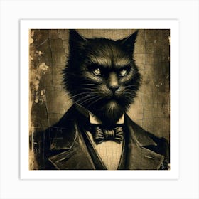 Cat In Tuxedo Art Print