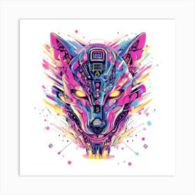 Wolf Head.Generated AI. Wall Art Print Art Print