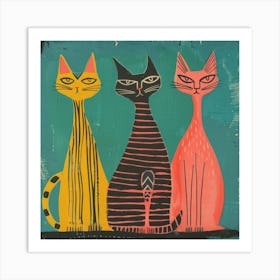 Three Cats 2 Art Print