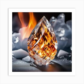 Diamond In Flames Art Print